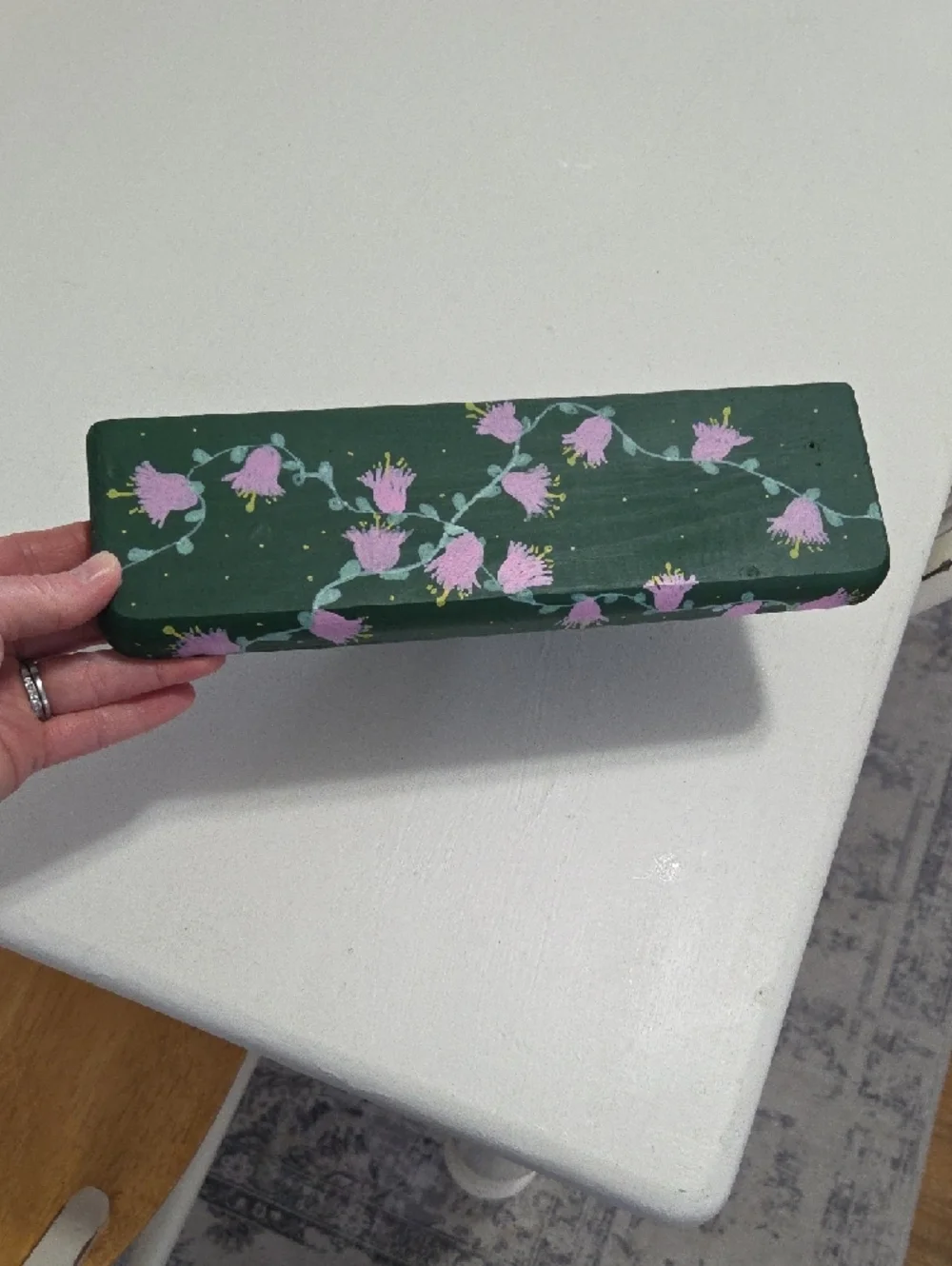 Hand-Painted Wooden Wall Shelf